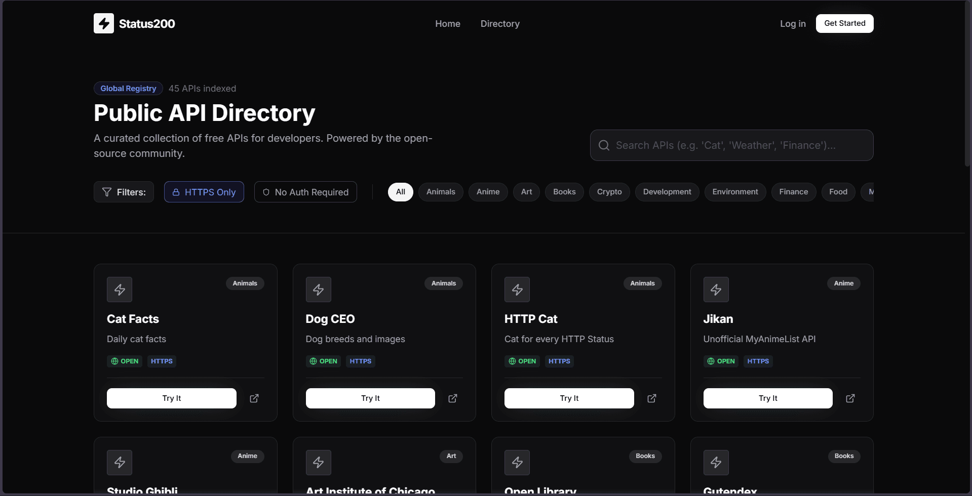 Status200 — a search engine for public APIs